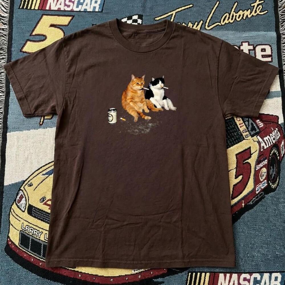 Brown Smoking Cat Tee